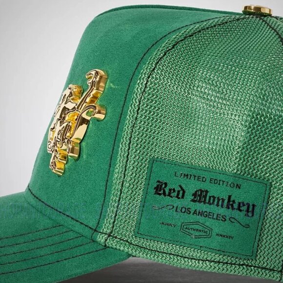Red Monkey Rich Micro-Suede RM1521 New Limited Unisex Trucker Hat Cap | 2 Colors - Picture 9 of 15